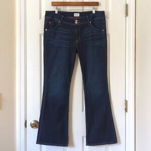 Hudson Collin Classic Mid Rise Dark Wash Cropped Bootcut Denim Jeans Indigo 32